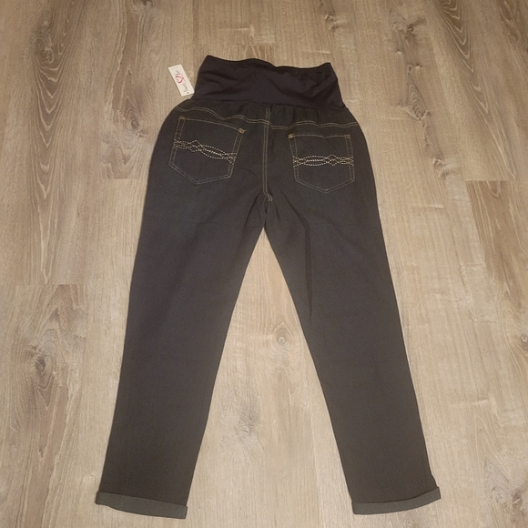 Times two maternity over the belly  jeans roll cuff hem elastic belly - Picture 3 of 12